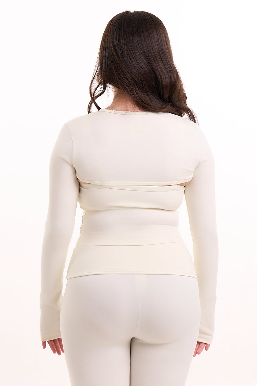 Flow Top + Shrug in Oat — Back