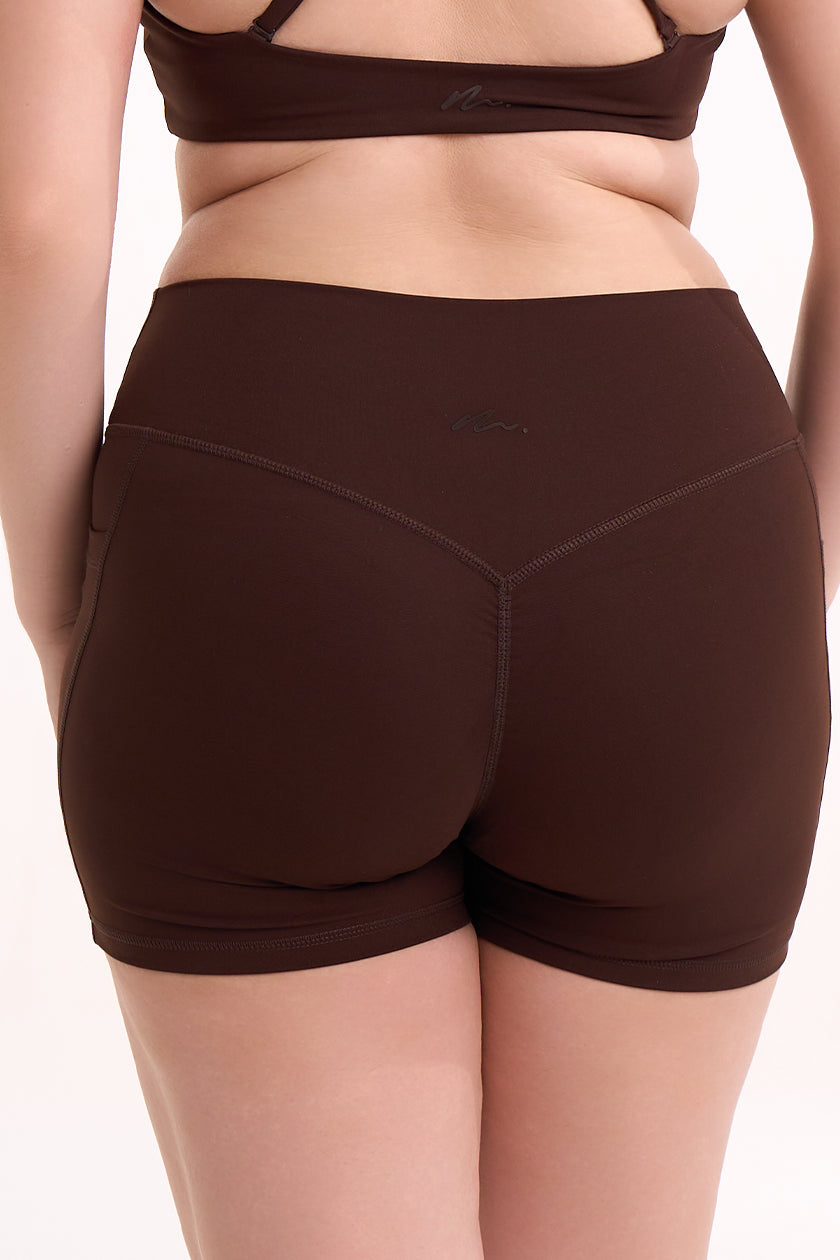 Sculpt Shorts in Mocha — Back