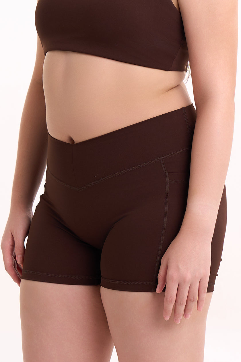 Sculpt Shorts in Mocha — Side