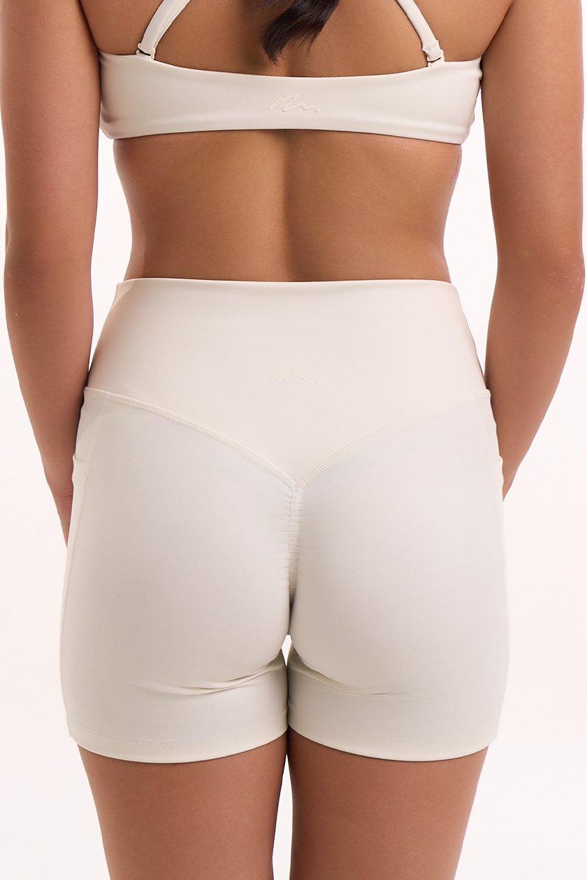Sculpt Shorts in Oat — Back